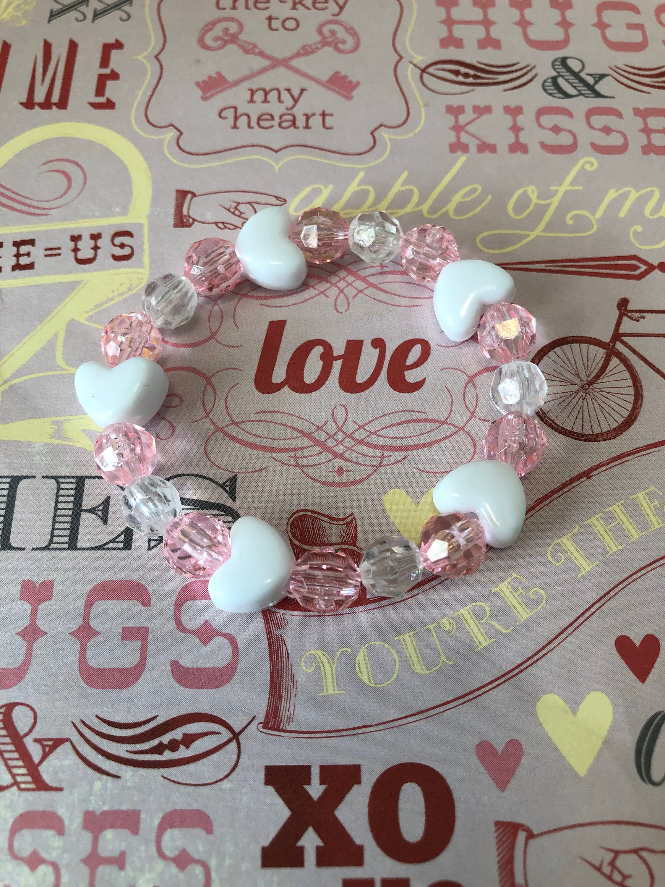 Valentine Bracelet Heart Bracelet Beaded Bracelet Valentine Gifts Gifts for Girls Girls
