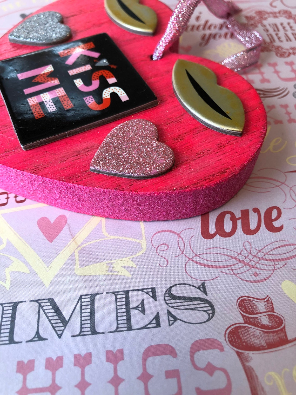 Valentine Kiss Me Wall Hanging Valentine Wall Decor Etsy