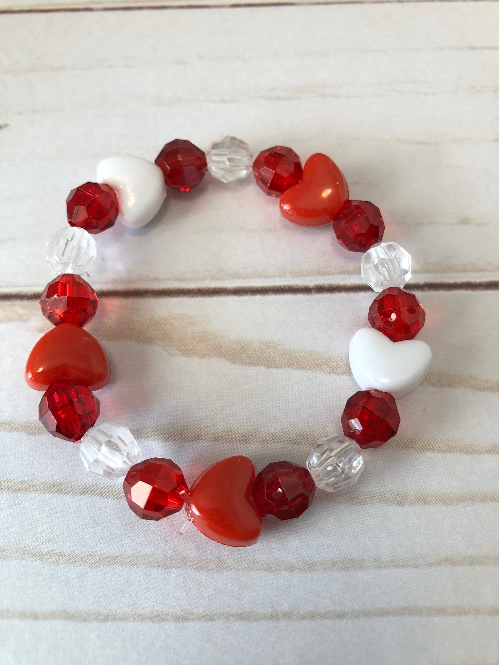 Valentine Bracelet Heart Bracelet Valentine Gifts Beaded Etsy