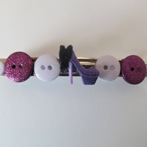 Purple Shoe Button Barrette- Birthday Gifts- Barrettes for Women- Barrettes for Girls- Barrettes for Teens- Hair Accessories- Hair Clip