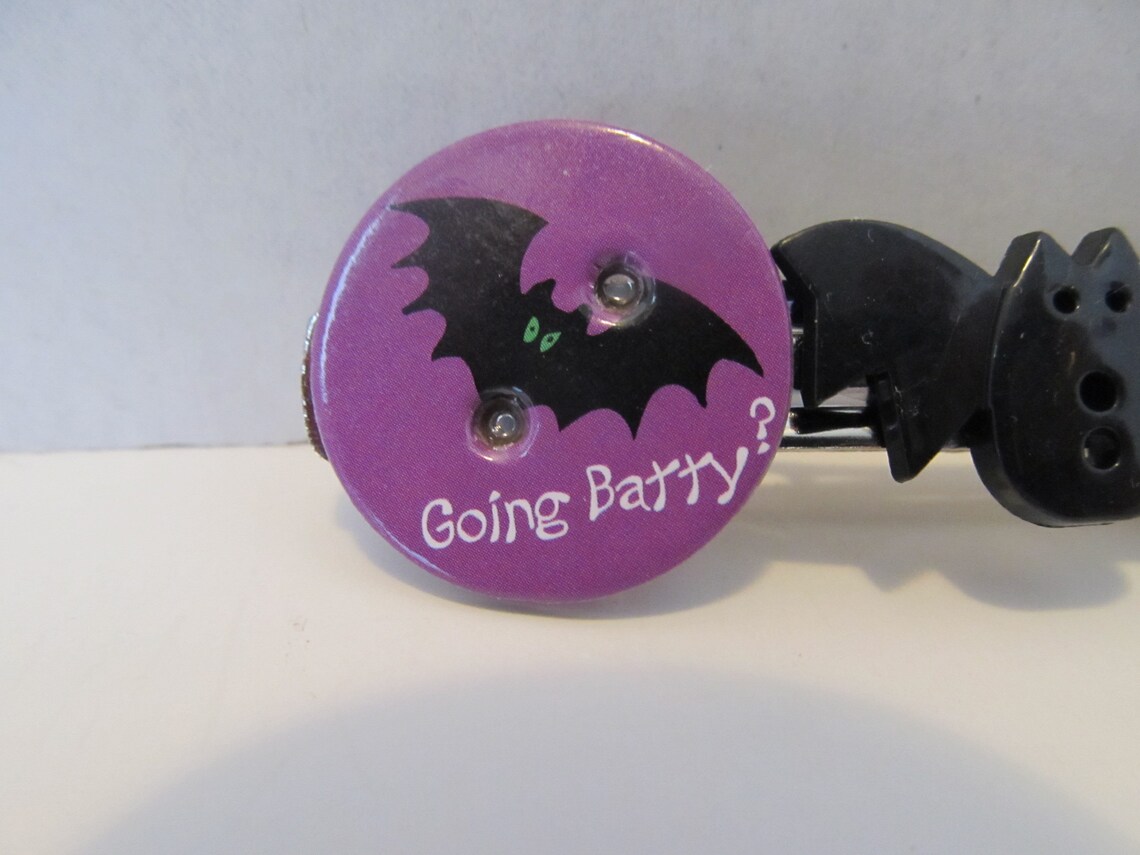Halloween Bat BarretteButton BarretteBarrettes for Etsy