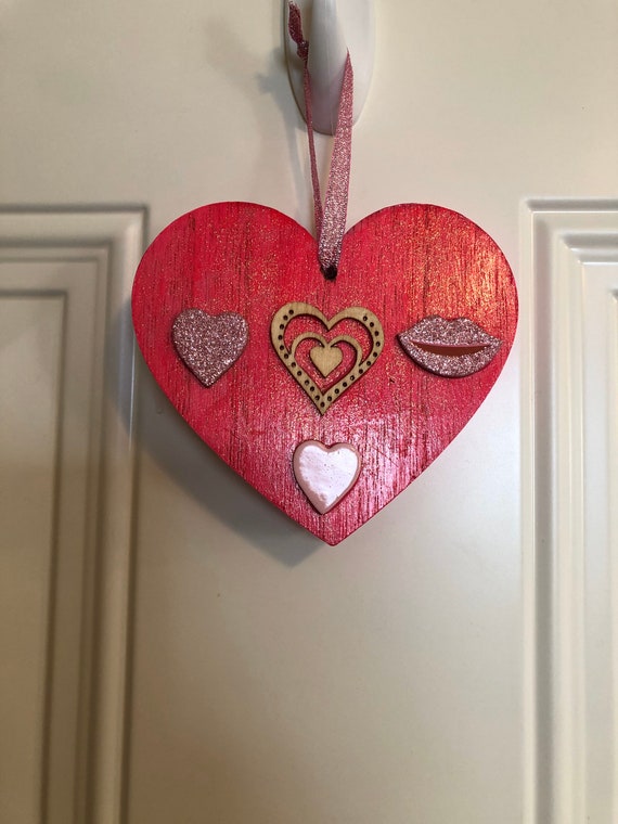Valentine Heart Wall Hanging Valentine Wall Decor Valentine Etsy