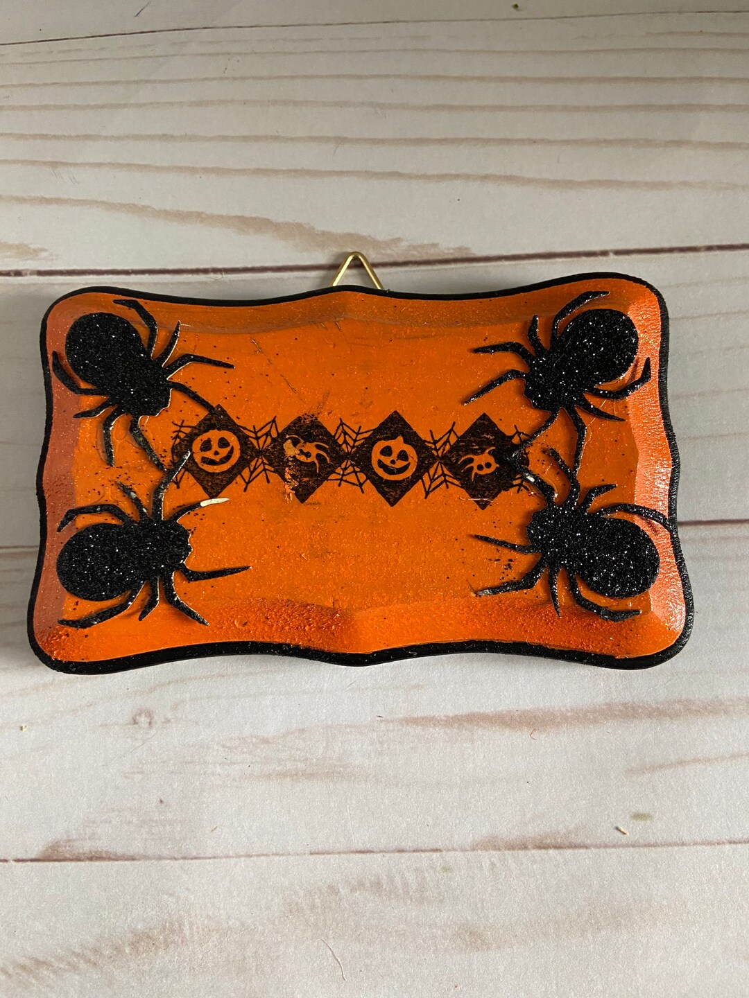 Halloween Wall Hanging Halloween PlaqueSpider Plaque Halloween Wood