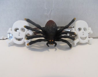 Halloween Barrette- Skull Barrette- Spider Barrette- Halloween Gifts- Gifts for Halloween- Hair Accessories- Halloween Hair Clip