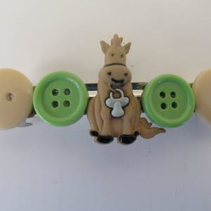 Baby Horse Button Barrette- Birthday Gift- Baby Shower Gift- Hair Accessories- Hair Clip-Barrettes for Girls