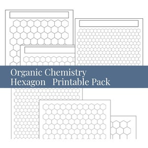 Modello stampabile esagonale di chimica organica, download PDF istantaneo / pratica del meccanismo, studio MCAT, biochimico, presa di note, foglio, scienza