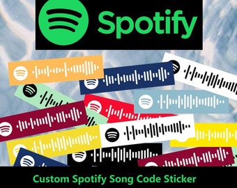 Custom Spotify Song Code Sticker | Personalized Scannable Spotify Code, laptop sticker, friendship gift, music, pop culture, greeting gift