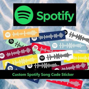 Custom Spotify Song Code Sticker | Personalized Scannable Spotify Code, laptop sticker, friendship gift, music, pop culture, greeting gift
