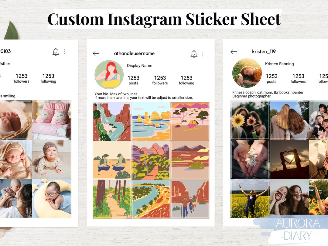 Instagram Interface Sticker Sheet | Custom Photo Sticker Gift ...