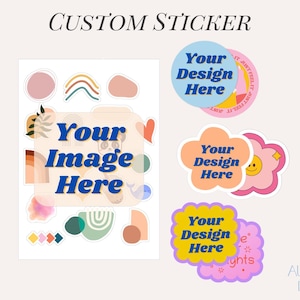 Foglio di adesivi personalizzati / Adesivo fustellato personalizzato / Adesivo per album di ritagli personalizzato, nessun ordine minimo richiesto, stampa di adesivi personalizzati