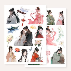 Chinese Costume Drama Sticker Sheet | C-drama Bujo Sticker, Journal Sticker Scrapbook Sticker, Chinese Drama Xianxia Drama Wuxia Drama