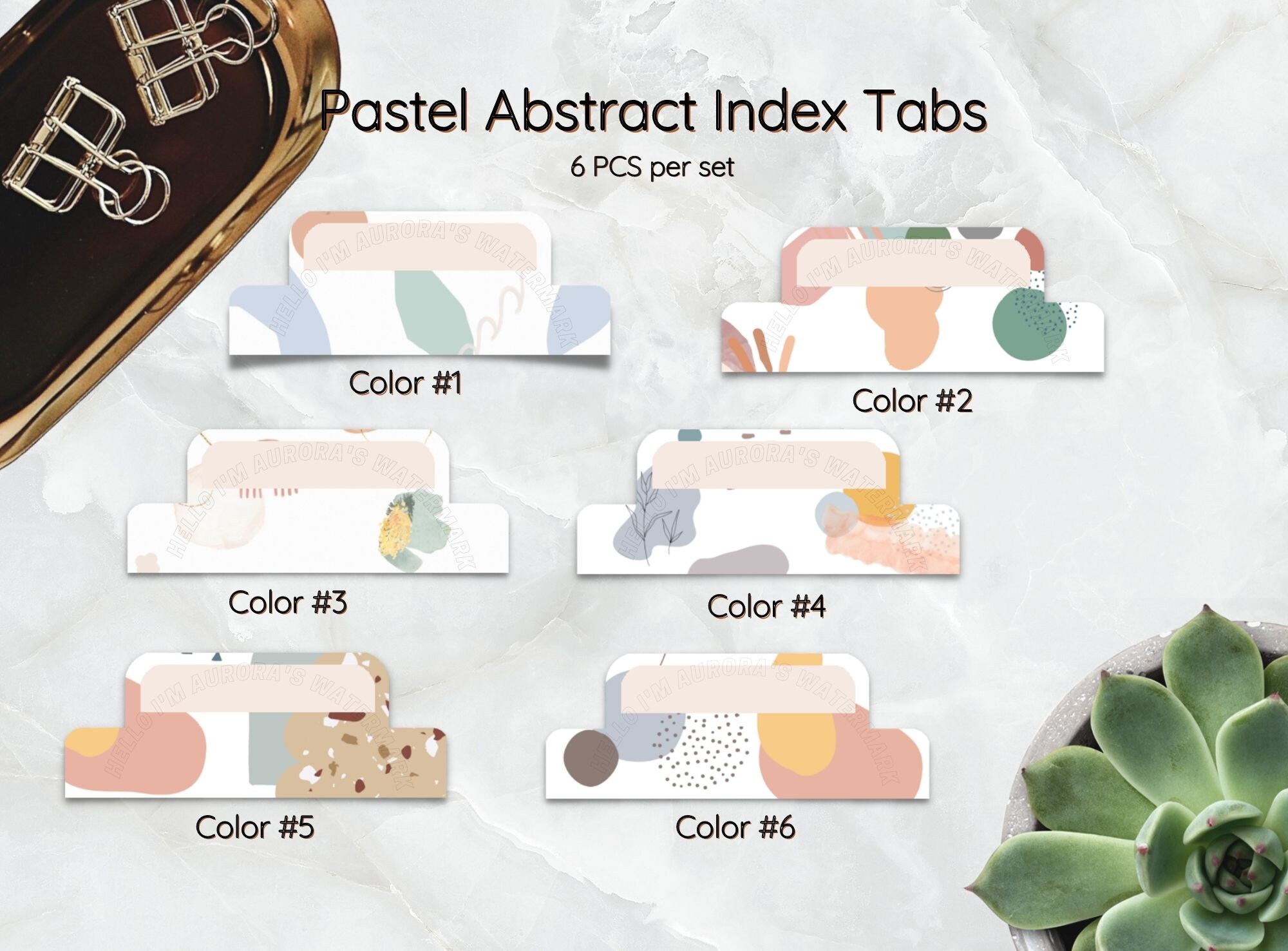 Pastel Abstract Divider Tabs | Index Tabs for Binder Planner Notebook ...