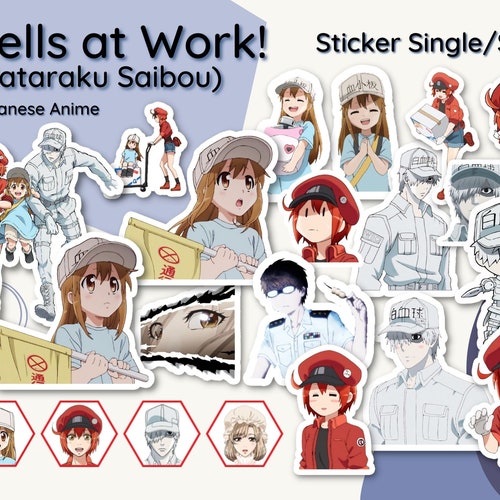 Cells at Workhataraku Saibou Sticker Set Waterproof - Etsy Cells at Workhataraku Saibou Sticker Set Waterproof - Etsy