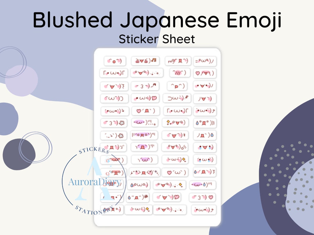 Blushed Japanese Emoji Sticker Sheet Japanese Kaomoji Emoticon Journal