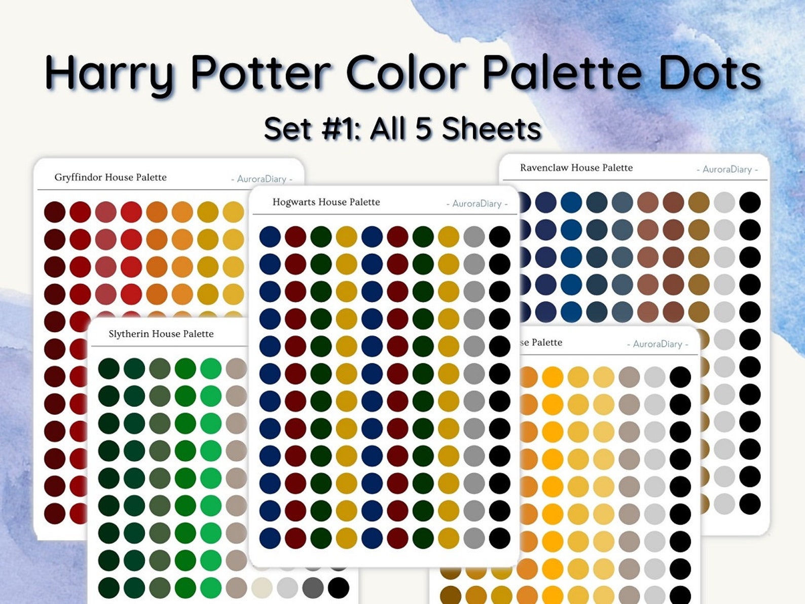 Harry potter color palette dots sticker sheet basic planner etsy