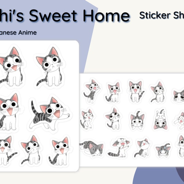 Chi's Sweet Home Sticker Sheet | Journal Planner Sticker | Anime Sticker, Anime Cat, kawaii, stationary, office school supply