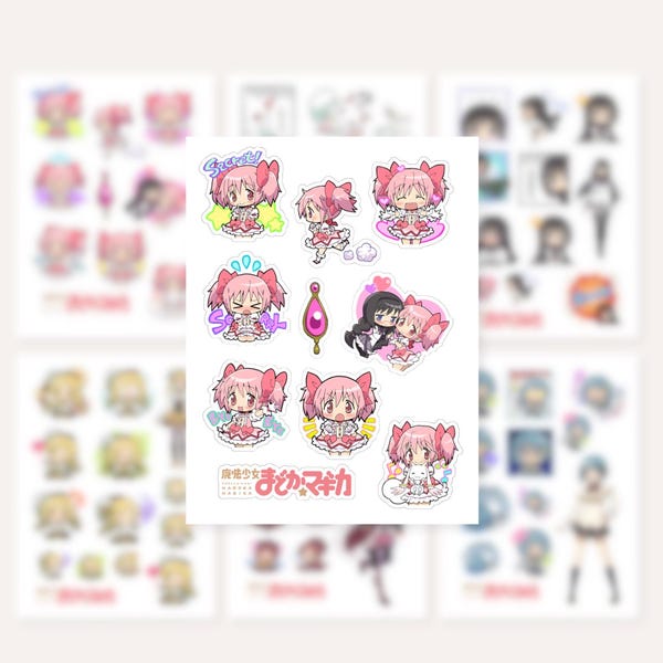 Puella Magi Madoka Magica-stickervellen | Anime dagboek planner sticker, Shoujo manga sticker, magisch meisje, mahou shoujo sticker