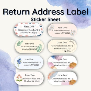 Etiqueta adhesiva de dirección de devolución personalizada / Diseños estéticos / Para envío, embalaje, sobre de tarjeta de felicitación por correo / Pequeñas empresas