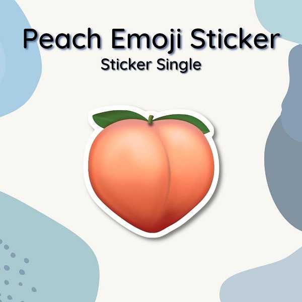 Peach emoji Sticker | Laptop Sticker, Journal Sticker Pack, Peachy, Cute, Kawaii, Fruit, aesthetic sticker, iPhone emoji sticker, waterproof
