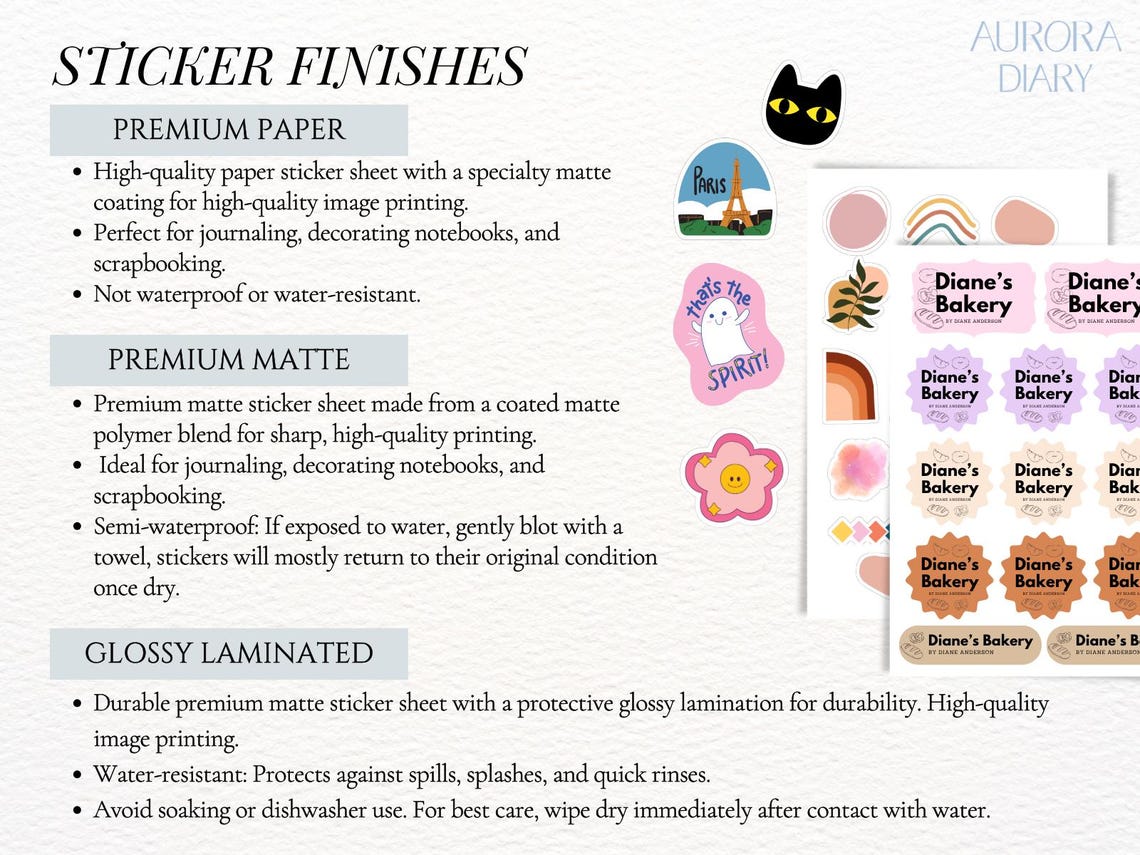 Custom Sticker Sheet | Custom Die-cut Sticker | Personalized Journal ...
