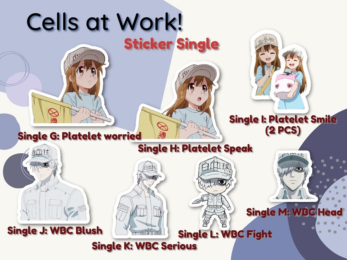 Cells at Workhataraku Saibou Sticker Set Waterproof 