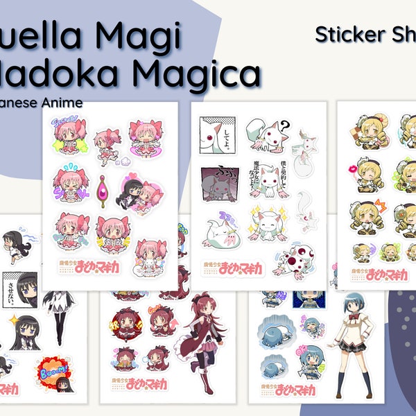 Puella Magi Madoka Magica Sticker Sheets | Journal Planner Sticker | Anime Sticker, Shoujo Manga Sticker, magical girl, mahou shoujo