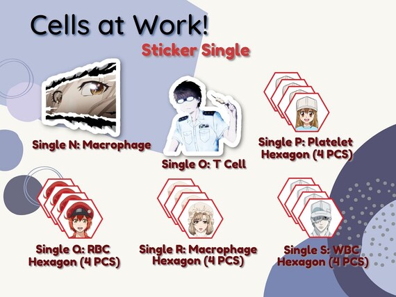 Cells at Workhataraku Saibou Sticker Set Waterproof 