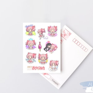 Hojas de pegatinas de Puella Magi Madoka Magica / Pegatinas para agenda de anime, pegatinas de manga shoujo, chica mágica, pegatinas de mahou shoujo imagen 4