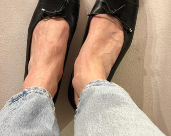 Bailarinas negras de Chanel de los años 2000 con plantillas acolchadas. Talla 41.