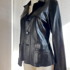 Veste réversible en cuir souple Casini Firenze Butter des années 1990. P/H