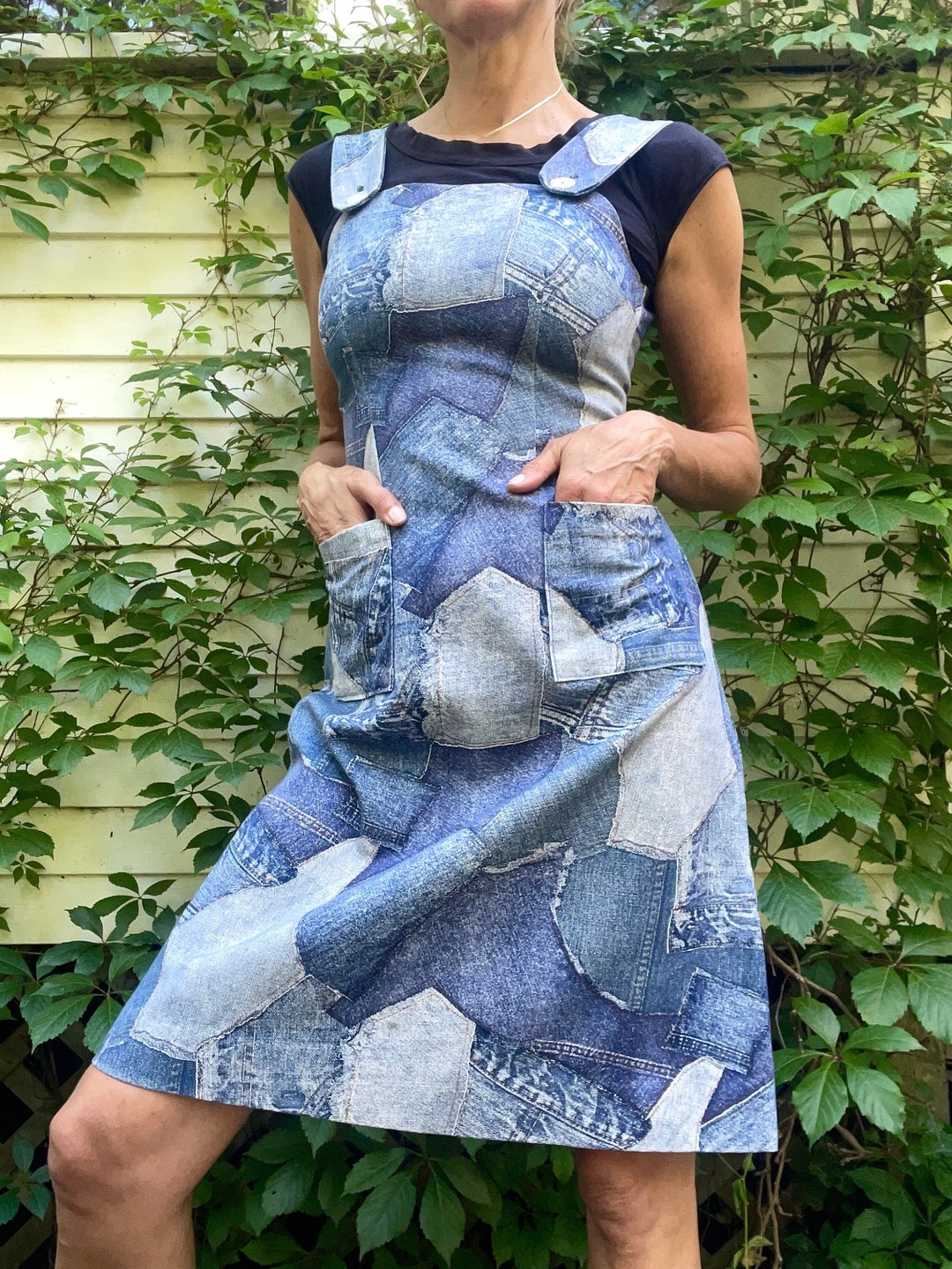 Vintage 1970’s All Over Denim Patchwork Print Shirt main image 0