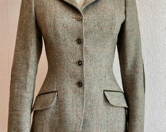 1970s Wool Tweed Fitted Riding Blazer. S