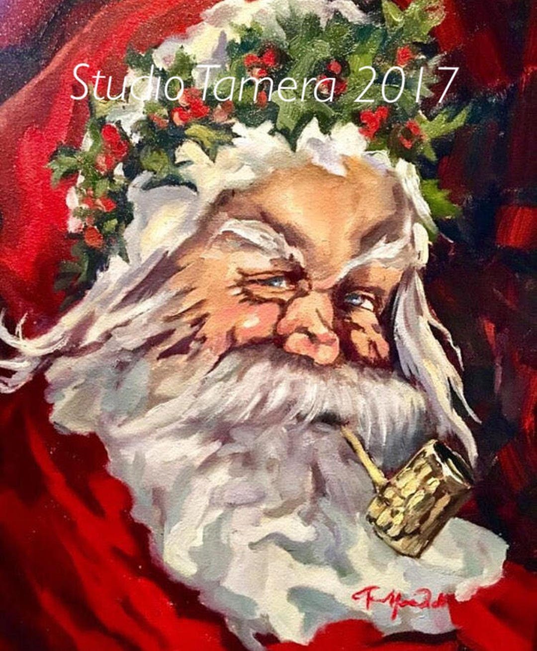 Santa Claus Yule Father Christmas Oil Painting Print Etsy