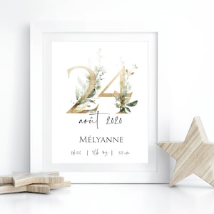 Personalized birth poster - Birth gift - Baby souvenir