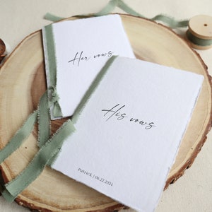 Wedding vows books, Vows journal, Wedding vows notebooks, Marriage vows, Cotton ribbon, Handmade books, Wedding vows