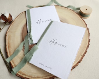 Wedding vows books, Vows journal, Wedding vows notebooks, Marriage vows, Cotton ribbon, Handmade books, Wedding vows