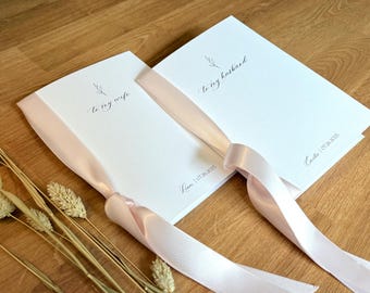 Wedding vows books, Vows journal, Wedding vows notebooks, Marriage vows, Satin ribbon, Handmade books, Wedding vows