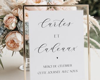 Wedding Cards and Gifts Poster | Printable Instant Download | Boho Chic Wedding Table Decoration | 8x10 & 5x7