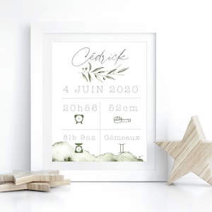 Personalized birth poster - Birth gift - Baby souvenir