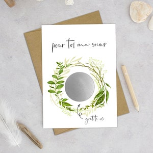 Carte à gratter, Carte annonce à gratter, Annonce de grossesse, Demande parrain marraine, Demande en mariage