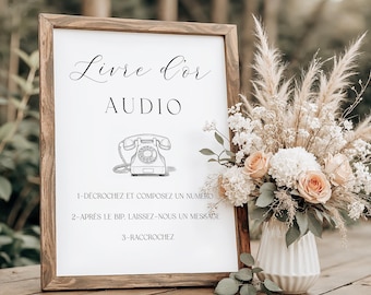 Wedding Audio Guest Book Poster | Printable Instant Download | Boho Chic Wedding Table Decoration | 8x10 & 5x7