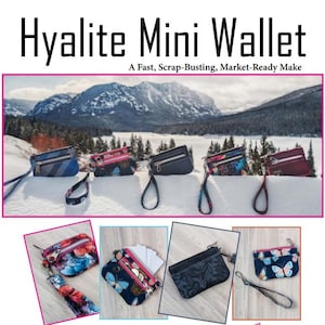 Patrón PDF de minibilletera Hyalite, patrón de costura, monedero, descarga instantánea