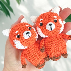 Red panda crochet pattern, Red panda plush, Red panda amigurumi, amigurumi aminals