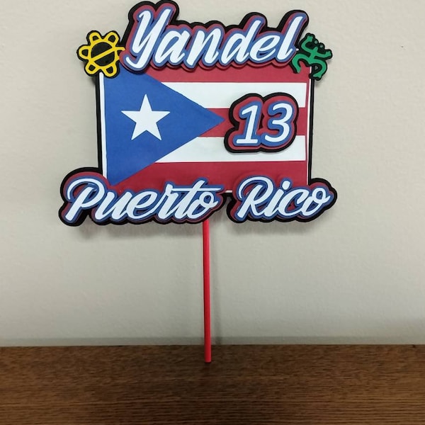 3D Puerto Rican theme Cake Topper Decorations