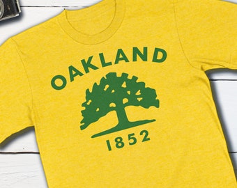 Oakland-Flagge Oakland Kalifornien Stadt-Flaggen-T-Shirt Oakland-Hemd Eichen-Baum-Hemd Oaktown-Flagge A der Stadt-Hemd Bucht-Bereich Alameda County