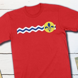 St Louis Shirt St Louis Missouri City Flag St Louis Shirts St Louis Gift Missouri Gift Fleur d'lis Missouri Shirt St Louis Cardinals Blues Red Shirt