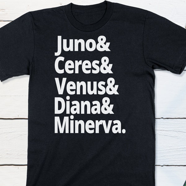 Roman Mythology Shirt Ancient Roman Goddesses Tshirt - Juno Ceres Venus Diana Minerva Ancient Rome Myths Percy Jackson Camp Jupiter Rome