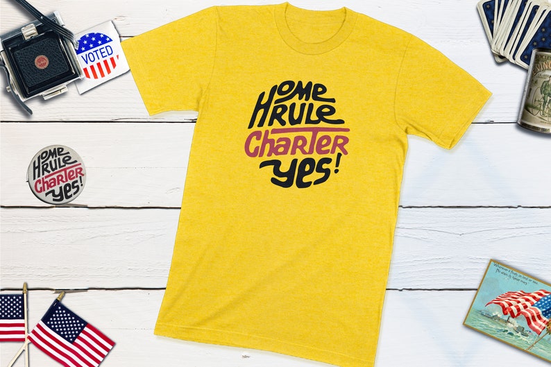 Washington District of Columbia 1974 Home Rule Charter Vote Campaign Button Seventies US Politics Shirt Washington DC