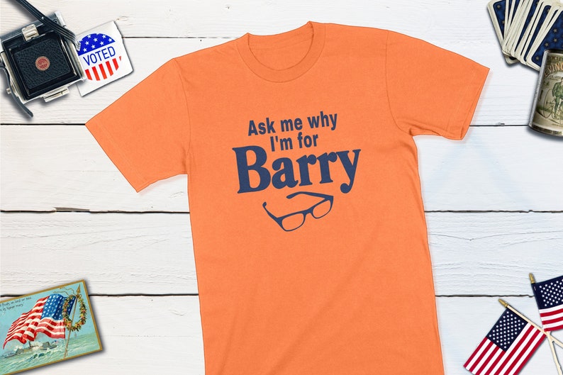 Vintage Political Campaign Button Barry Goldwater Presidential Campaign Button Shirt Retro Sixties American Politics Shirt Republican Party Orange Shirt