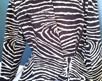 1980's Zebra Print Travilla Suit